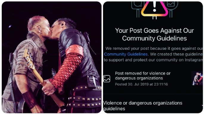 Instagram CENSURA foto de Rammstein que apoyaba a la comunidad LGBT