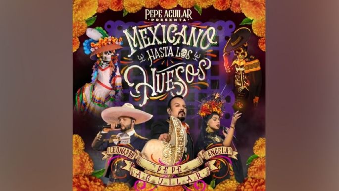 Pepe Aguilar junto a sus hijos Ángela y Leonardo liberan 'Mexicano Hasta Los Huesos' en honor a Día de Muertos