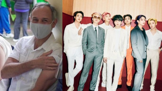 Vacunan a Hugo López-Gatell al ritmo de 'Boy With Luv' de BTS y ARMY lo llama 'oppa'