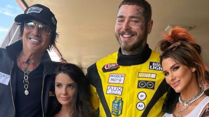 Post Malone se convierte en piloto de NASCAR junto a Tommy Lee en el VIDEO de 'Motley Crew'