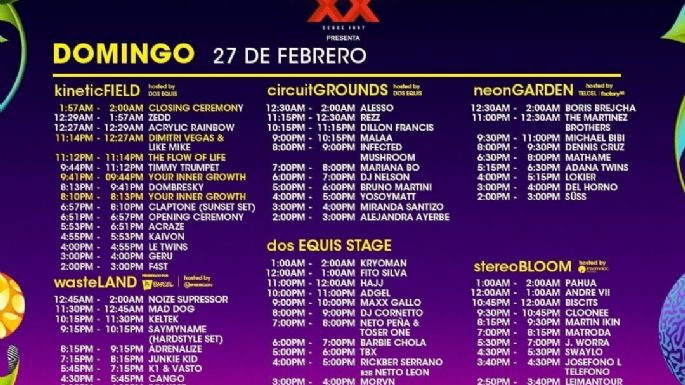 EDC México 2022: Horarios y escenarios del festival este domingo 27 de febrero