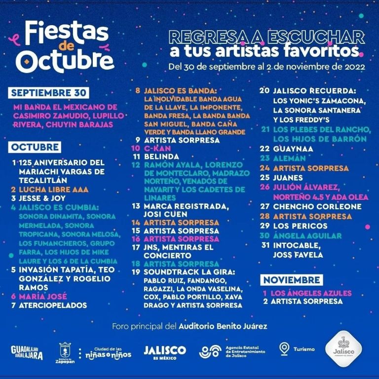 Aquí está el cartel delas Fiestas de Guadalajara 2022, aparta las fechas