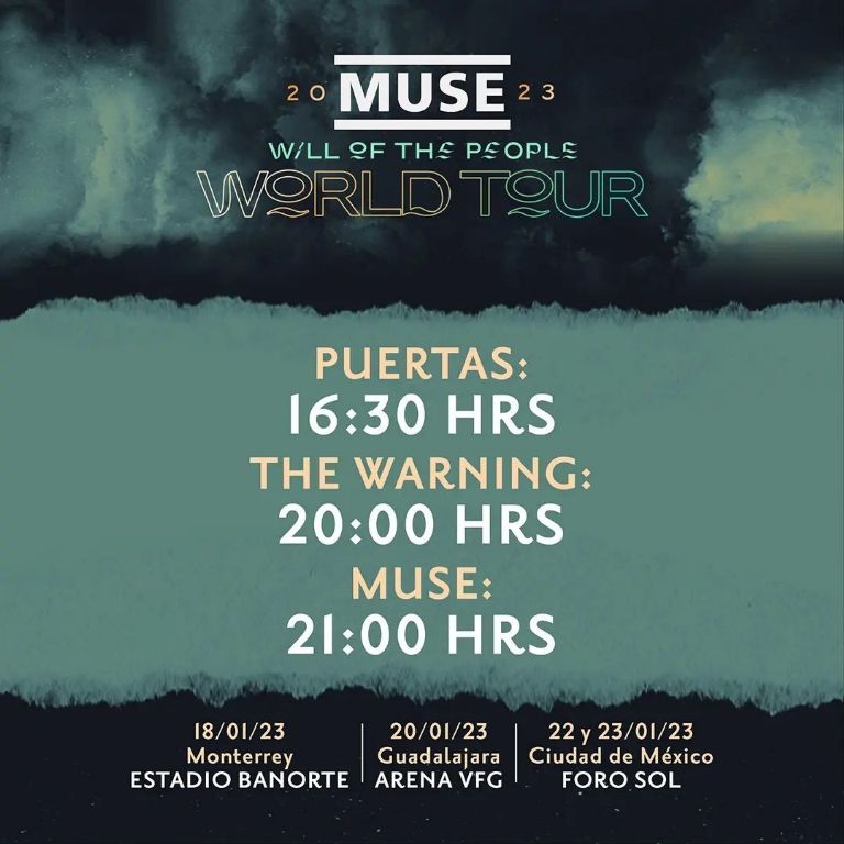 muse setlist mexico horarios quien le abre a que hora sale