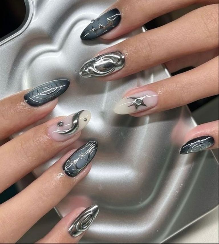 diseño de uñas inspirado en Jungkook de BTS