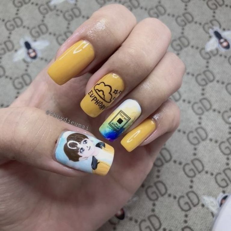 manicura inspirada en Jungkook de BTS