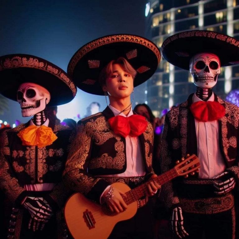 bts como catrines en dia de muertos fotos