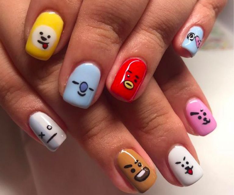 Diseños de uñas de BT21 para army