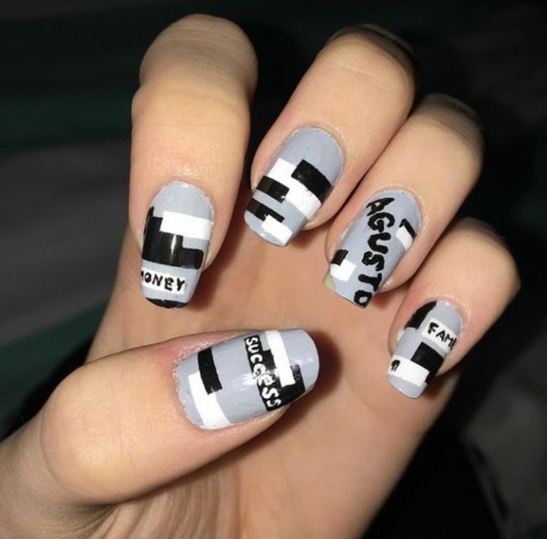 Si quieres traer a Suga de BTS en tus manos checa estas uñas inspiradas en el rapero