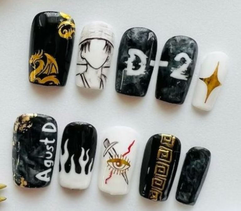 Estas uñas son inspiradas en Suga de BTS