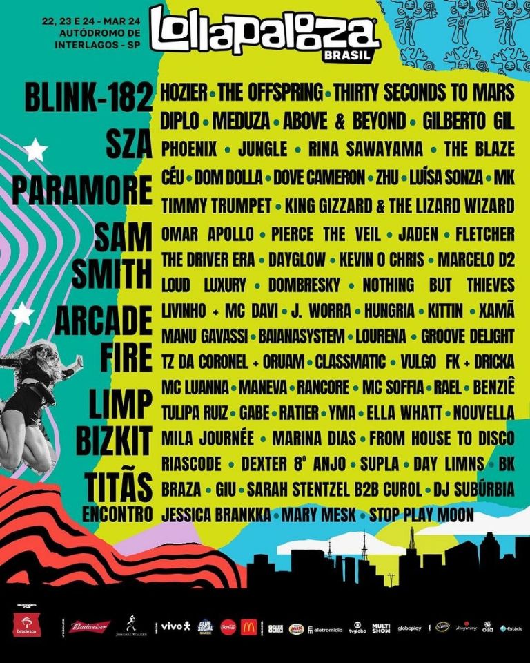 line up oficial lollapalooza 2024 chile argentina brasil 