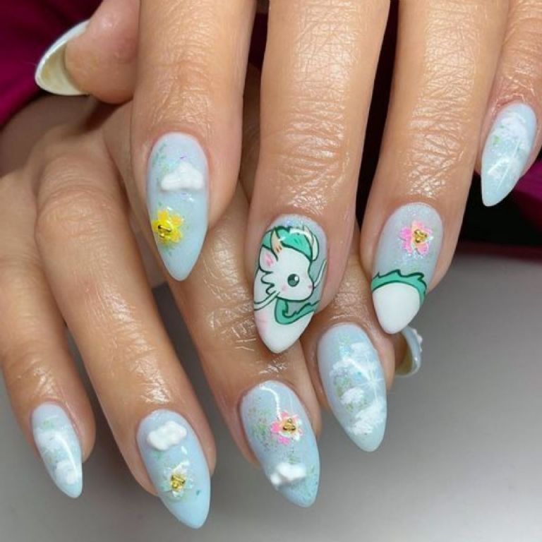 diseño de uñas kawaii de El viaje de Chihiro 