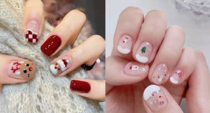 5 diseños de uñas navideñas sencillas para llevar una manicura kawaii