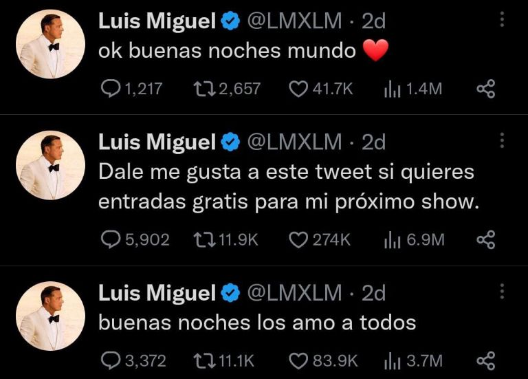 A través de un hackeo en redes sociales de Luis Miguel ofrecieron boletos gratis