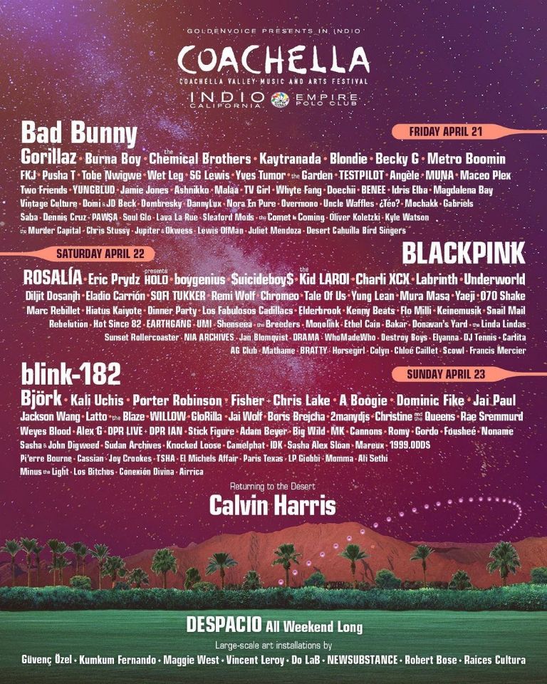 Mira a Blink 182 en Coachella completamente en vivo