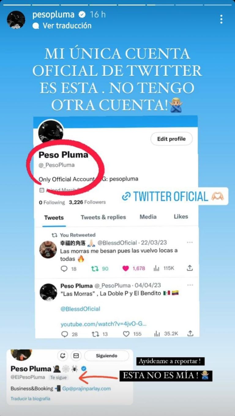 checa quien es el impostor de Peso Pluma con esta cuenta de Twitter