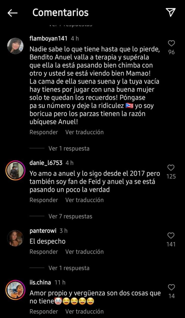 Piden los fans en Instagram que Anuel AA deje en paz a Feid y Karol G