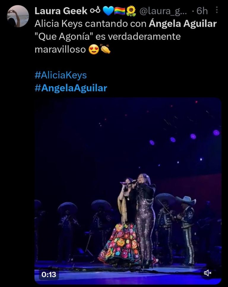 Ángela Aguilar y Alicia Keys cantaron juntas con mariachi en concierto en Auditorio Nacional