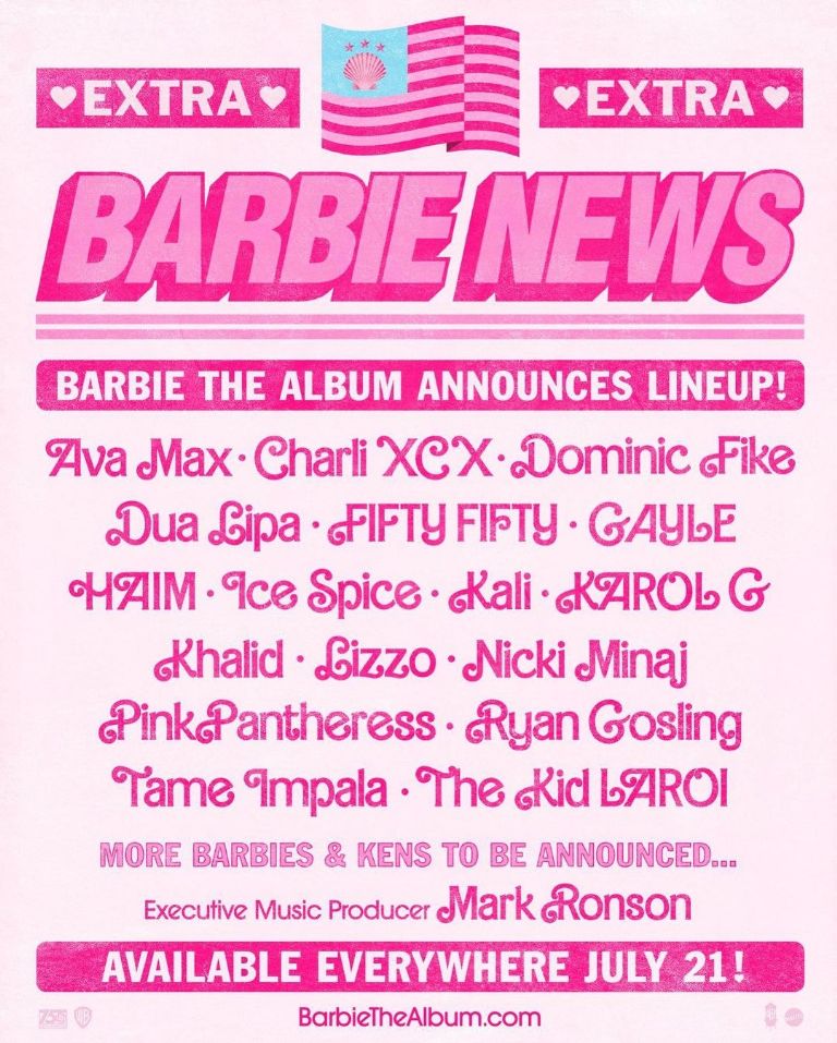 Ellos son los artistas que interpretarán las canciones del soundtrack de Barbie