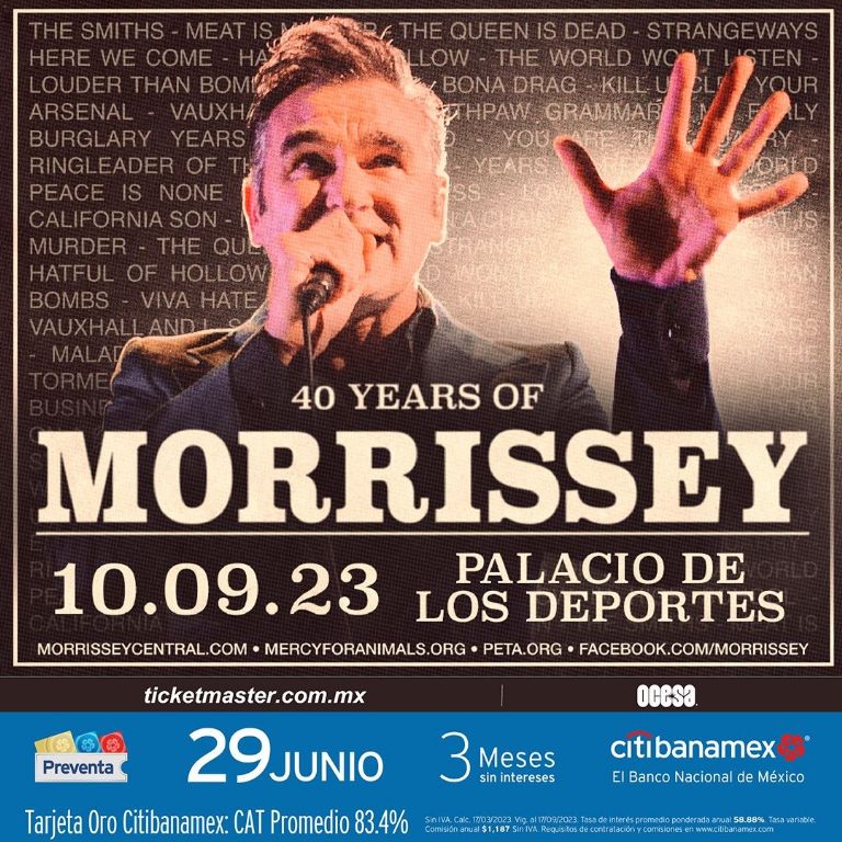 Morrissey concierto palacio de los deportes fechas