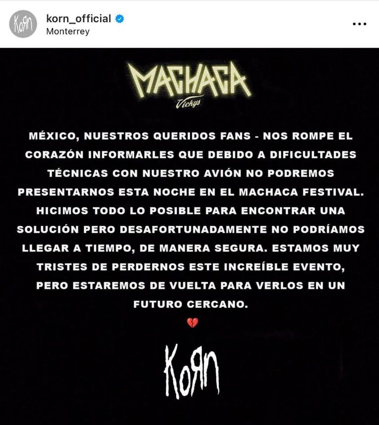 Tendrán reembolso tras cancelación de Korn en el Machaca