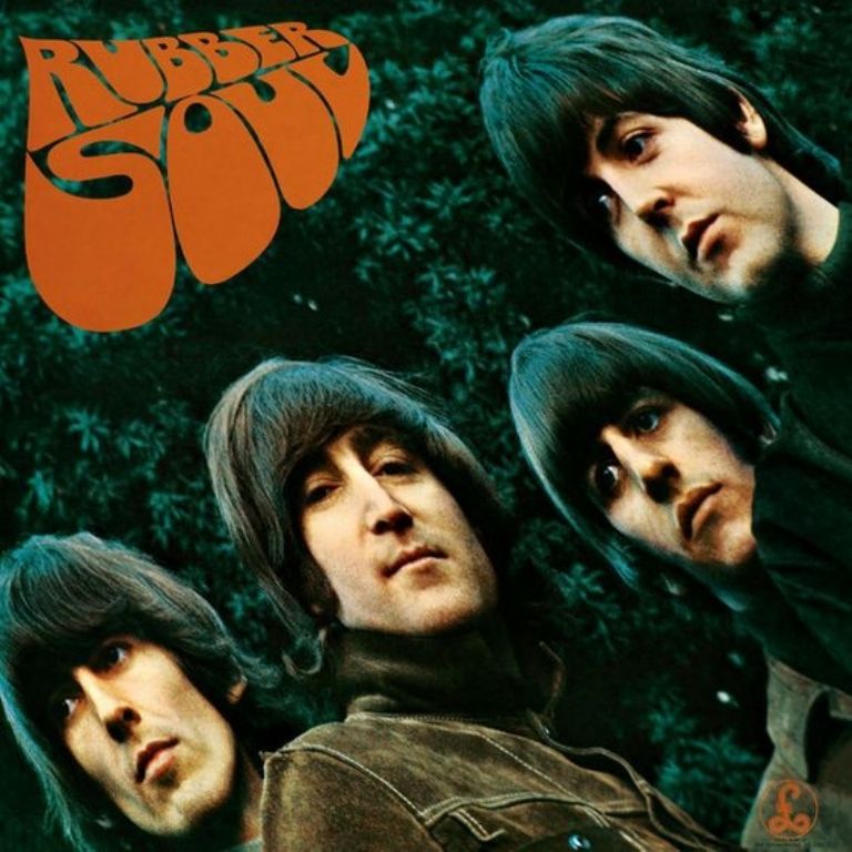 Esta es la portada del disco Rubber Soul de The Beatles