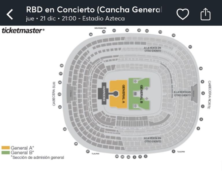 mejor lugar para ver a rbd en ele stadio azteca