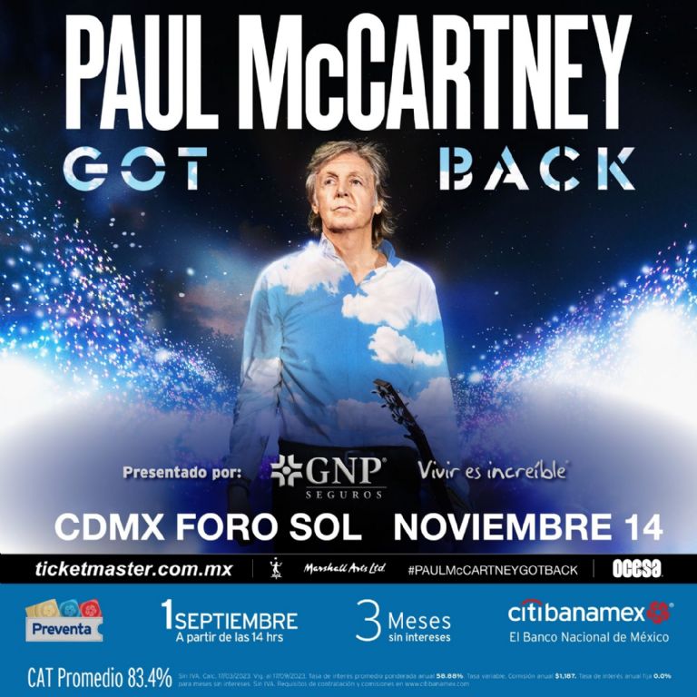 Paul McCartney concierto México precios boletos