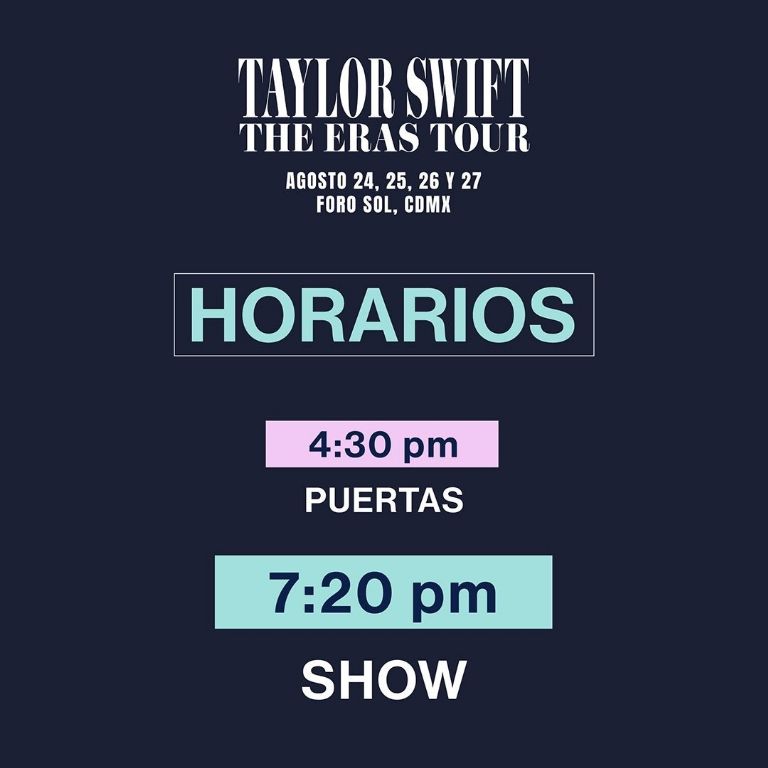 horarios concierto Taylor Swift México 