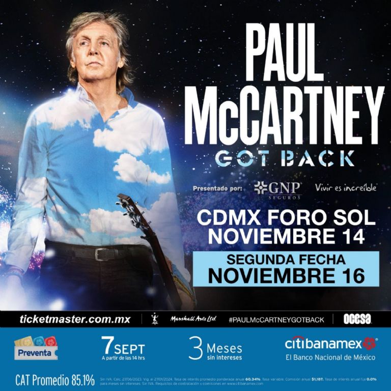 Paul McCartney México fechas precios