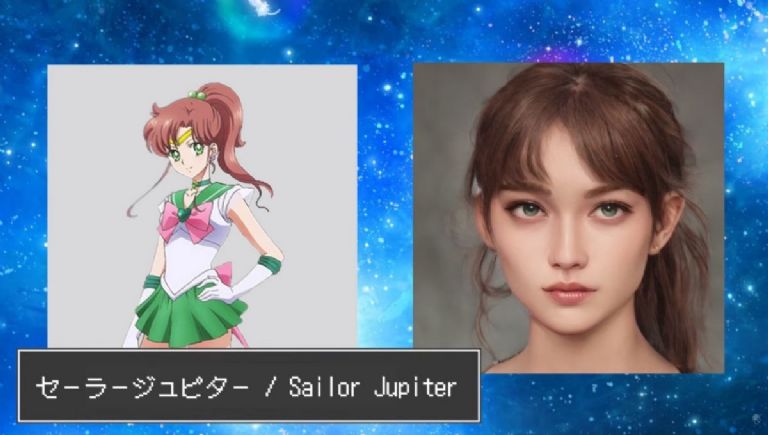 Personajes Sailor Moon en vida real según IA