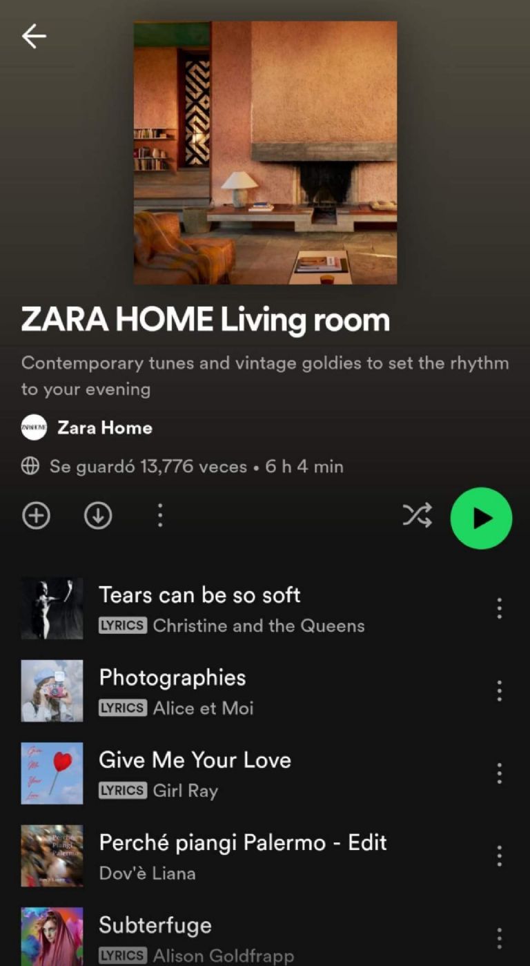 Crea un ambiente relajado en la sala de tu casa con la playlist de Zara Home en Spotify