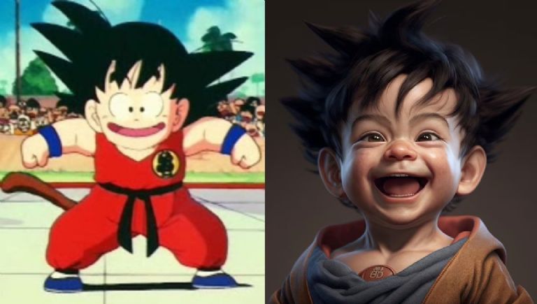 goku de niño según la inteligencia artficial