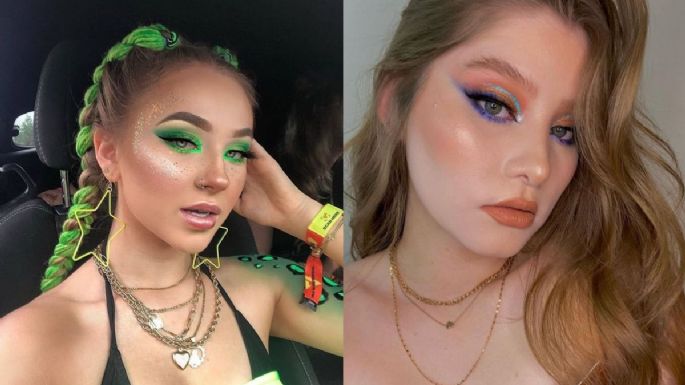 EDC México 2024: 3 maquillajes aesthetic de neón con brillitos para brillar en el festival de música electrónica