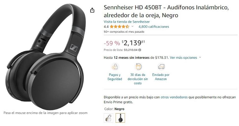 Mejores audífonos de diadema de alta gama: Sennheiser HD 450BT