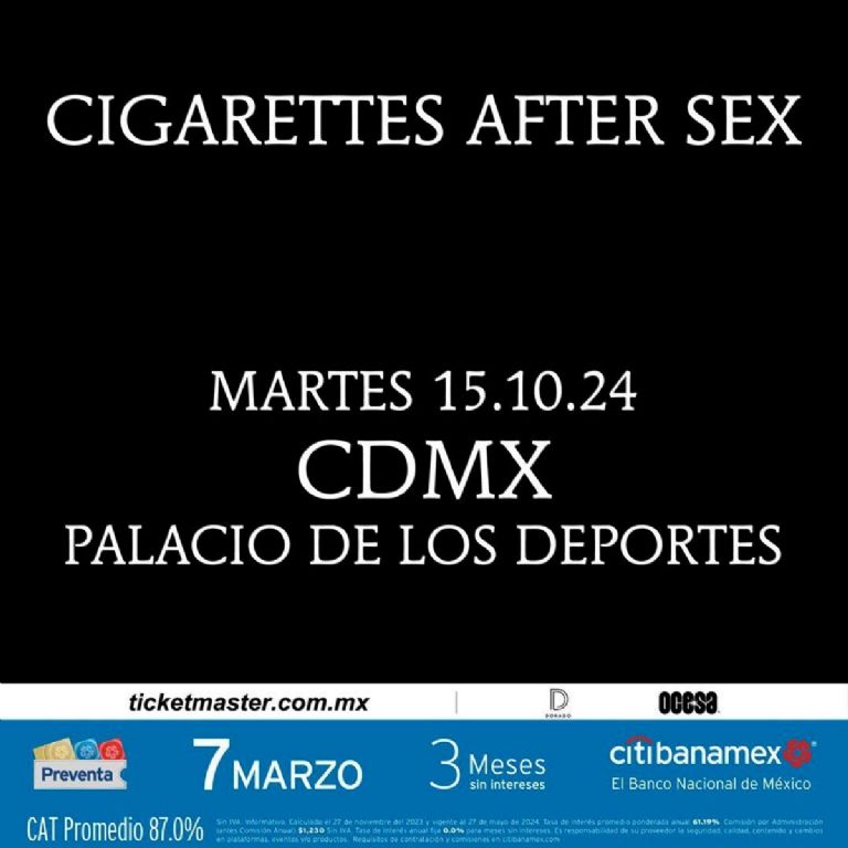 cigarettes after sex en el Palacio de los deportes 2024 precios boletos