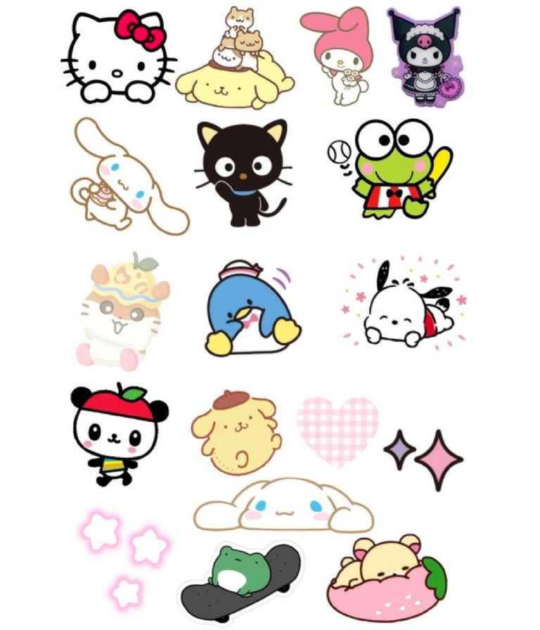 stickers de Hello Kitty y sus amigos para imprimir 