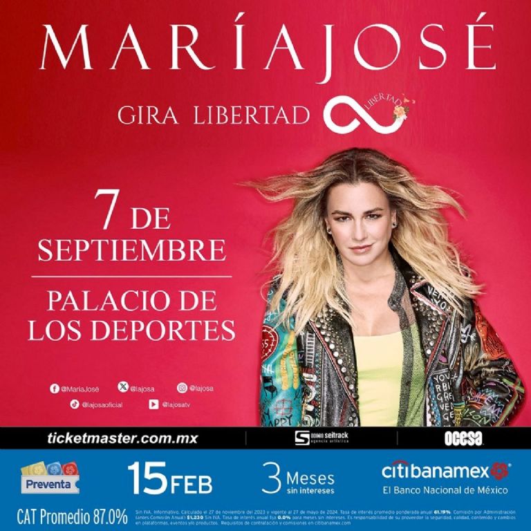 María José Palacio de los deportes fechas precios boletos