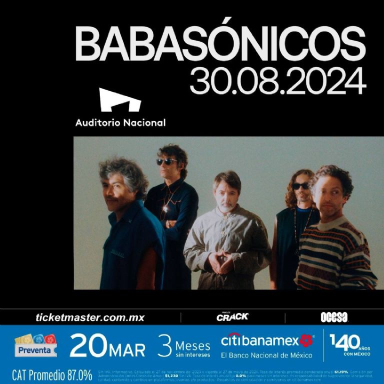 Pronto venderán boletos para el concierto de Babasónicos en el Auditorio Nacional