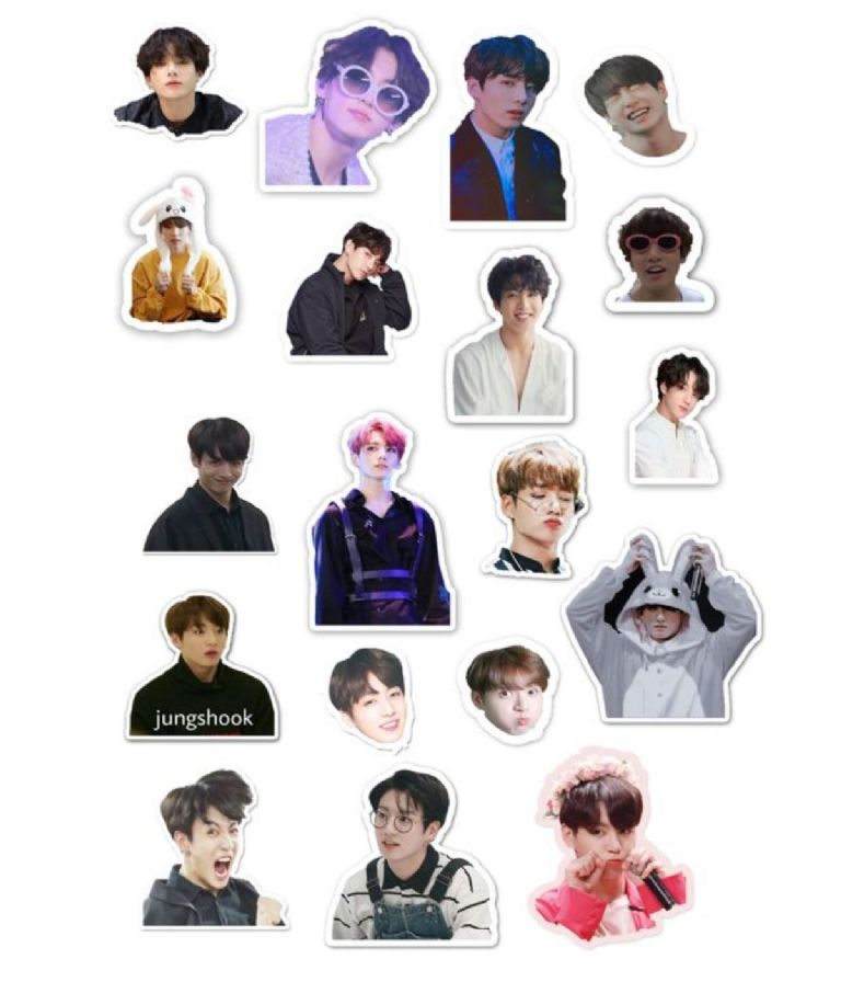 plantillas stickers Jungkook de BTS para imprimir