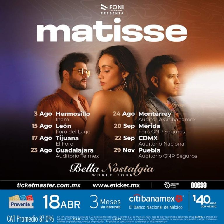 Precio de los boletos para el concierto de Matisse en CDMX