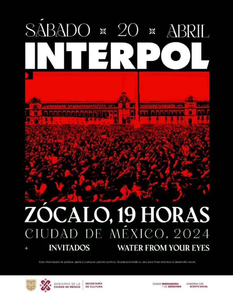 El Zócalo de la CDMX tendrá concierto gratis de Interpol