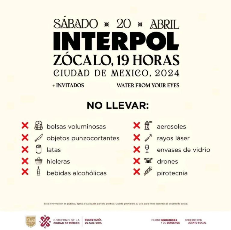 Interpol va a tener concierto gratis en el Zócalo de la CDMX