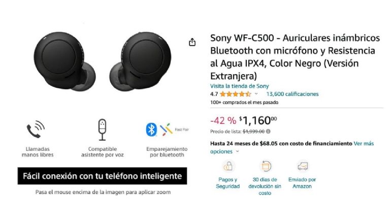 audífonos inalámbricos Sony Profeco rebaja en Amazon 