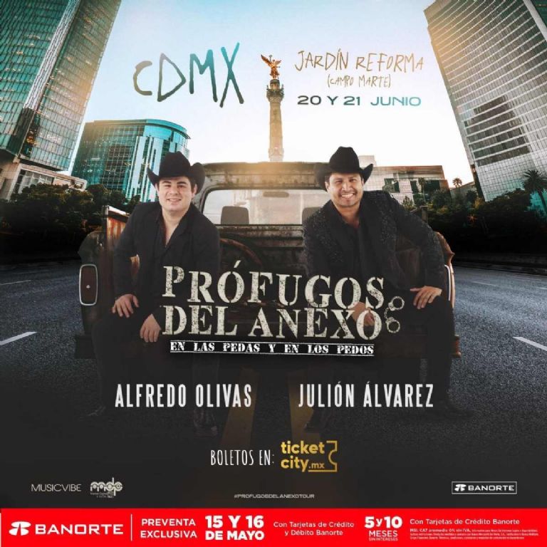 Esto sabemos sobre los conciertos en CDMX de Prófugos del anexo de Julión Álvarez y Alfredo Olivas