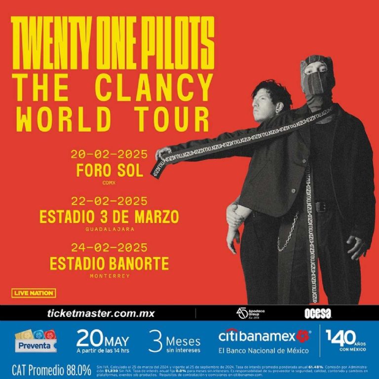 La gira Clancy World Tour de twenty One Pilots llega a Latinoamérica precio de los boletos para el concierto en México