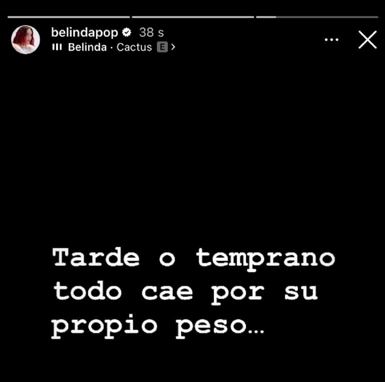 Belinda reacciona en stories de Instagram a la relación de Ángela Aguilar y Nodal tras dejar a Cazzu