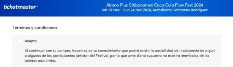 Ticketmaster cancela el reembolso de boletos de festivales si un artista no se presenta en estos conciertos