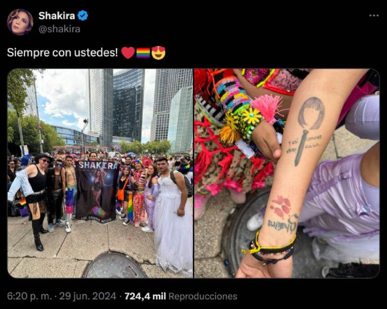 Shakira muerta su apoyo a la comunidad LGBT en la Marcha del Orgullo en México