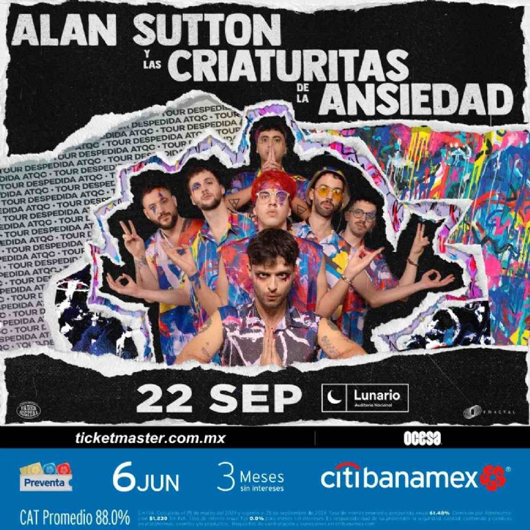 Consigue boletos para el concierto de Alan Sutton y las Criatura de la Ansiedad en el Lunario de la CDMX