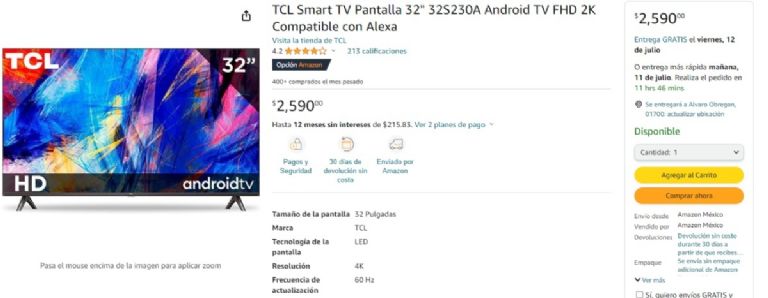 Amazon vende esta Smart TV de 32 pulgadas para ver series coreanas en menos de 3 mil pesos